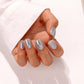 Urban Slate Square press-on nails on hands