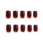 Classic Oxblood Square press-on nails