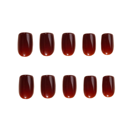 Classic Oxblood Square press-on nails