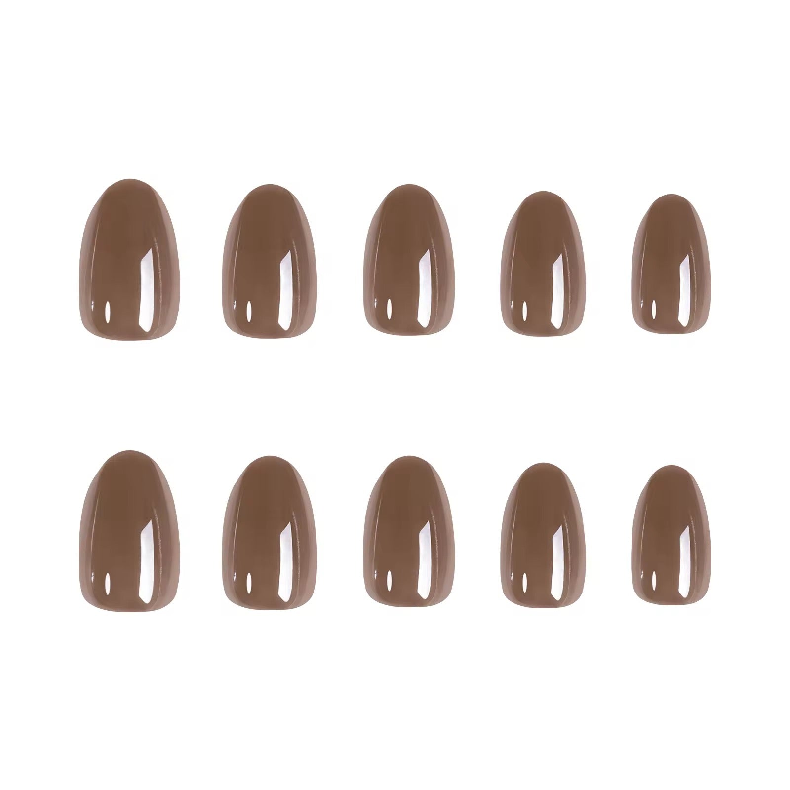 Cocoa Bean almond press-on nails