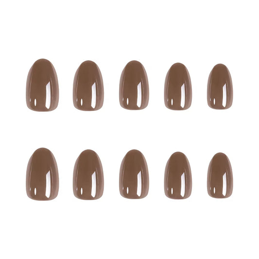 Cocoa Bean almond press-on nails
