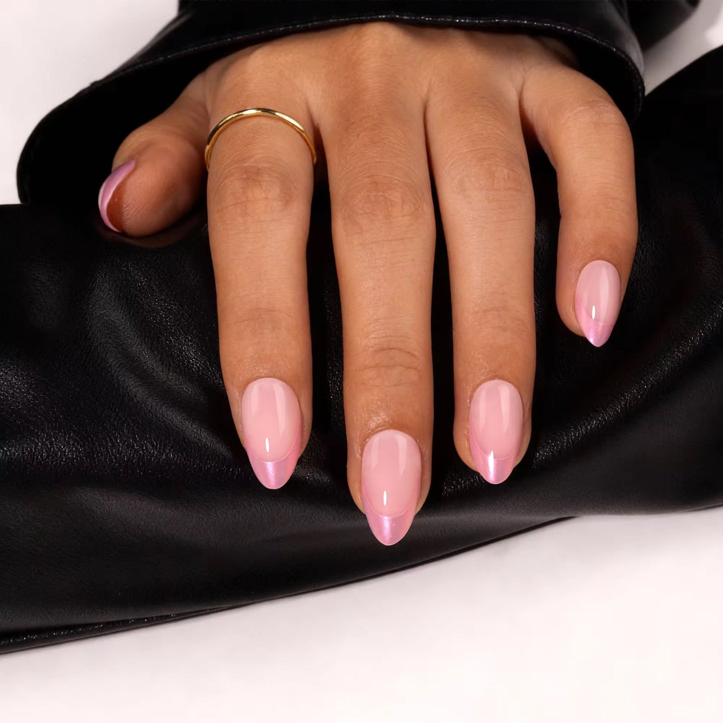 Luma Pink French Chrome worn on hand