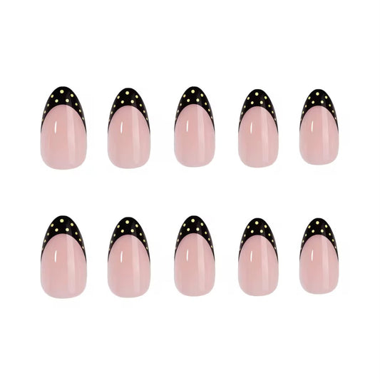 Midnight Polka French press-on nails — nails only