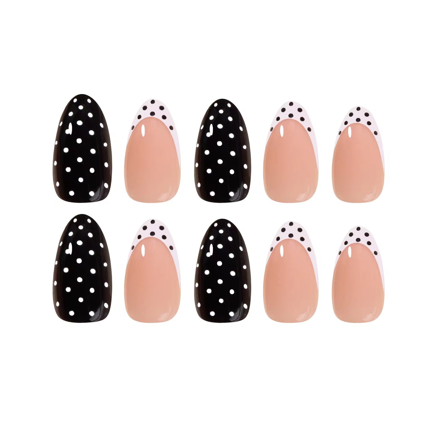 Monochrome Polka Mischief press-on nails - nails only