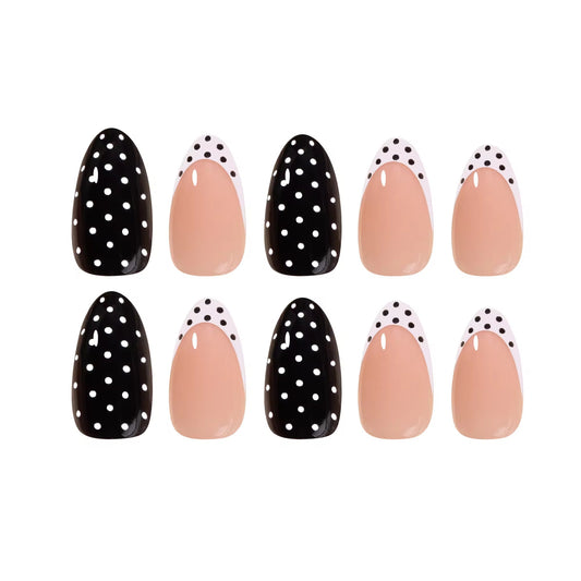 Monochrome Polka Mischief press-on nails - nails only