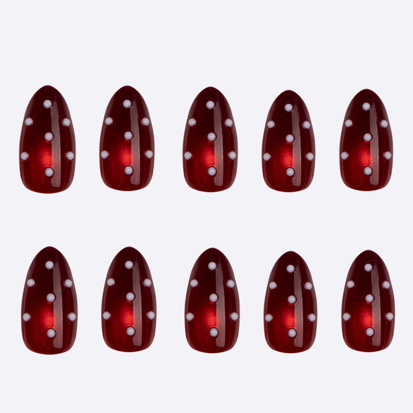 Ruby Rouge Pearls press-on nails