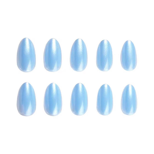 Sky Pearl Almond press-on nails - nails only