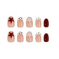 Starry Cow press-on nails set - cow print French tip with pearl star