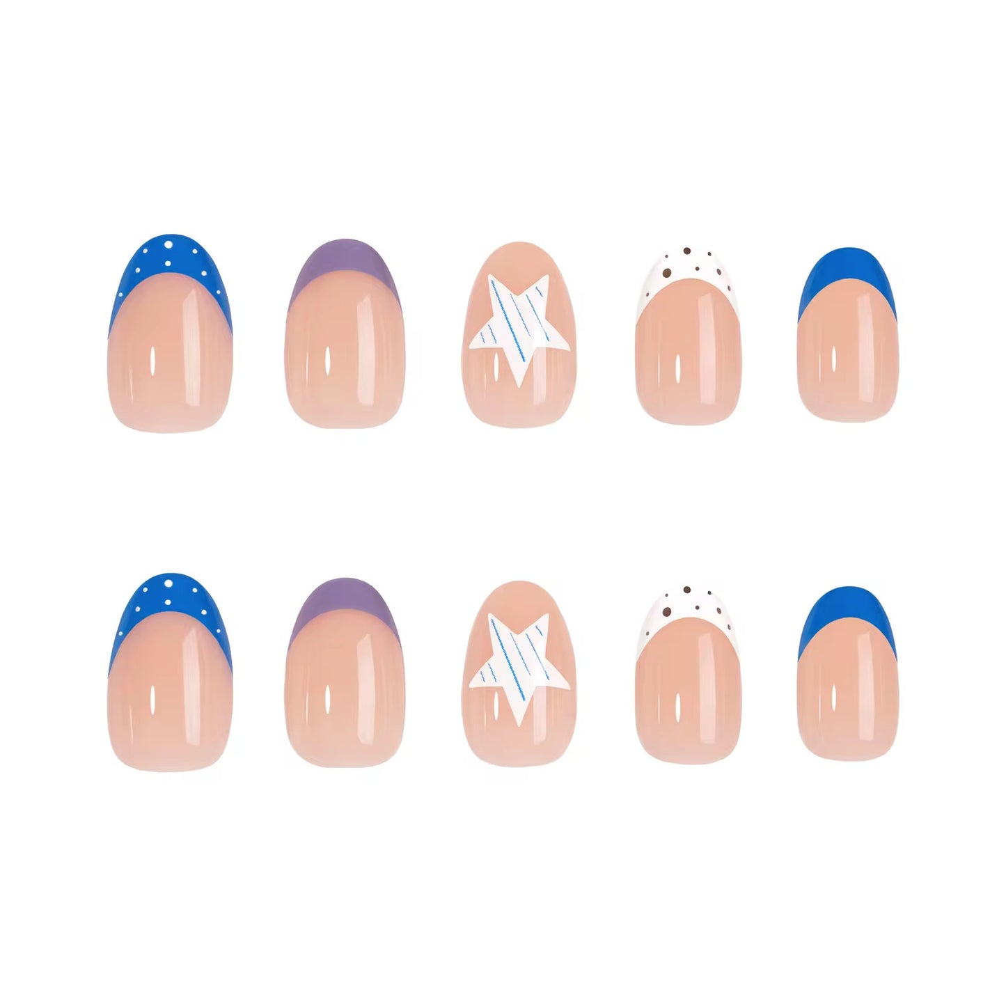 Starry Sky almond press-on nails