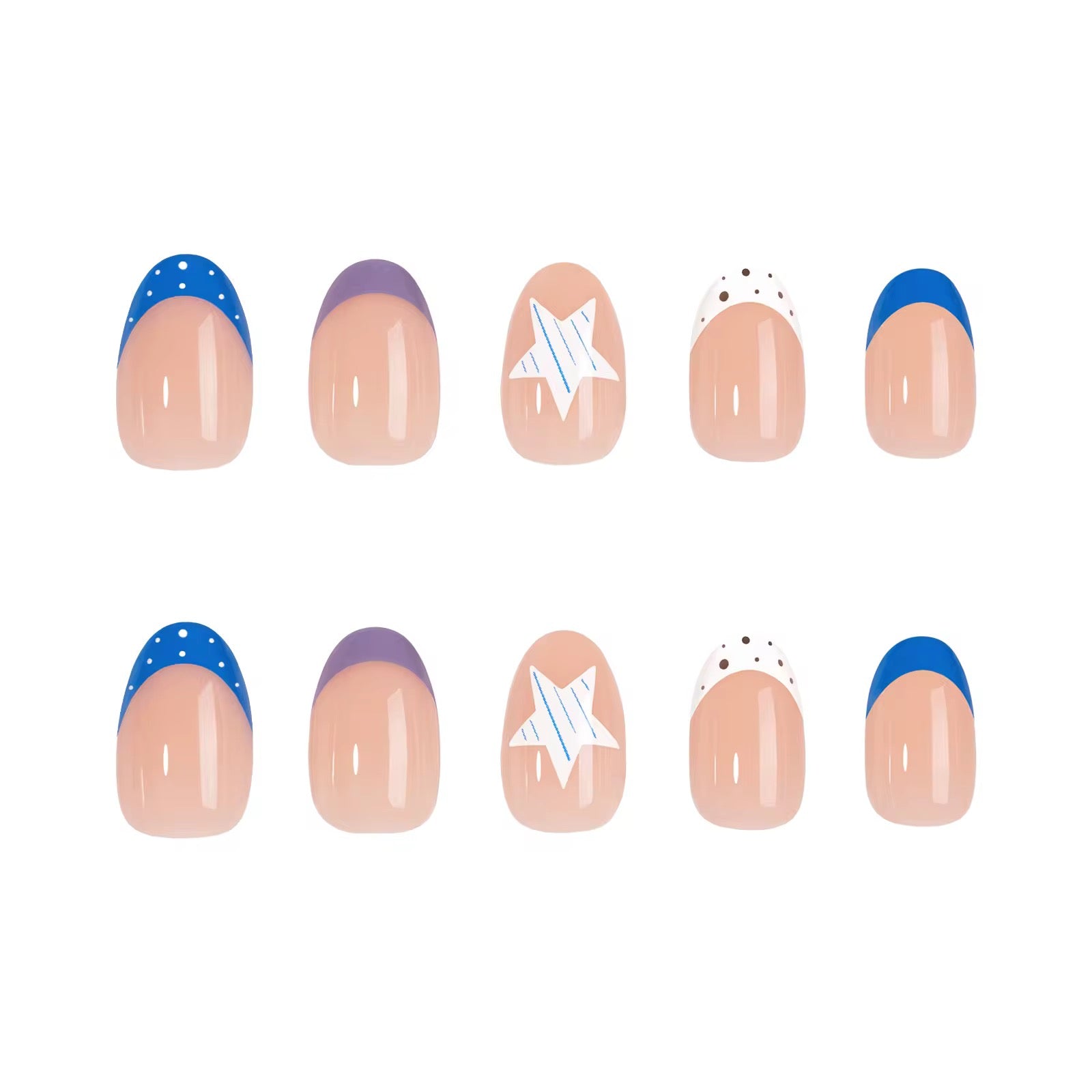 Starry Sky almond press-on nails