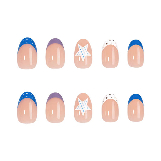 Starry Sky almond press-on nails