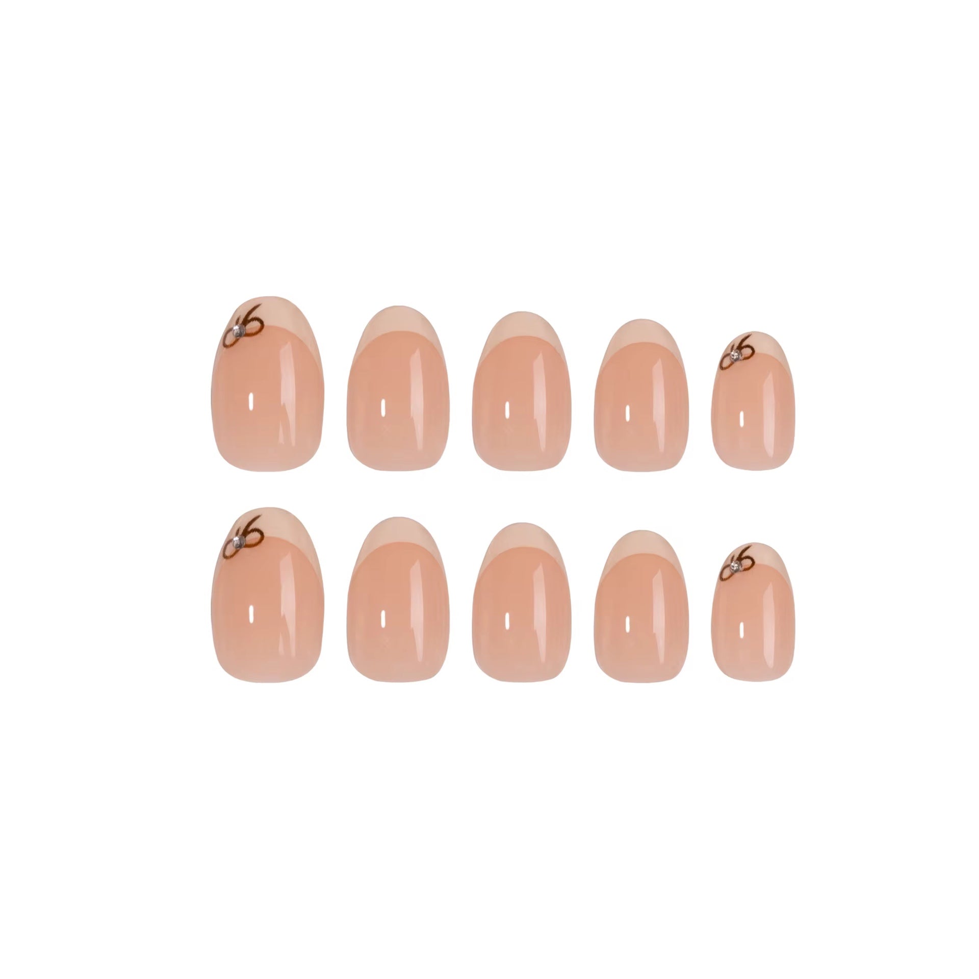 Sweet Ribbon Almond press-on nails set