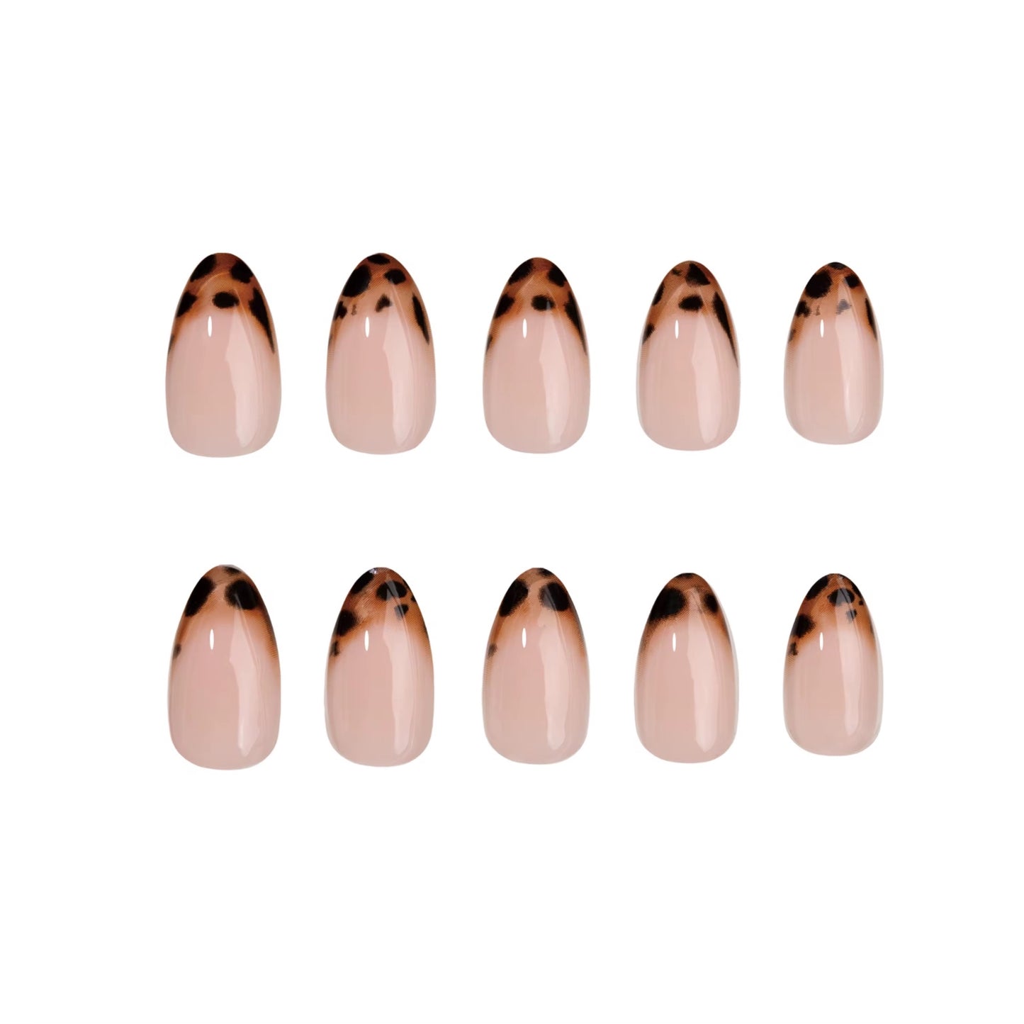 Tortoiseshell French Almond press-on nails