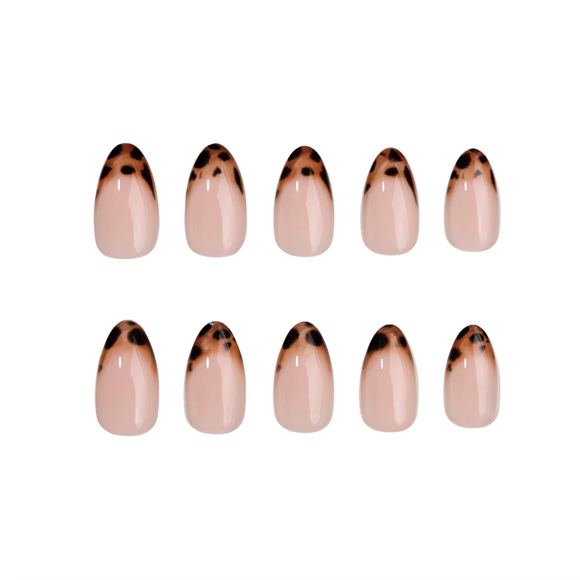 Tortoiseshell French Almond press-on nails